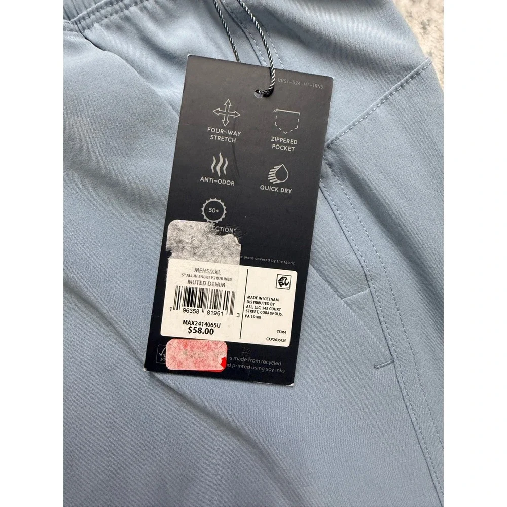 VRST Mens‎ All-In Unlined Short 5" Muted Denim Blue XXL MAX2414065U - Picture 3 of 7